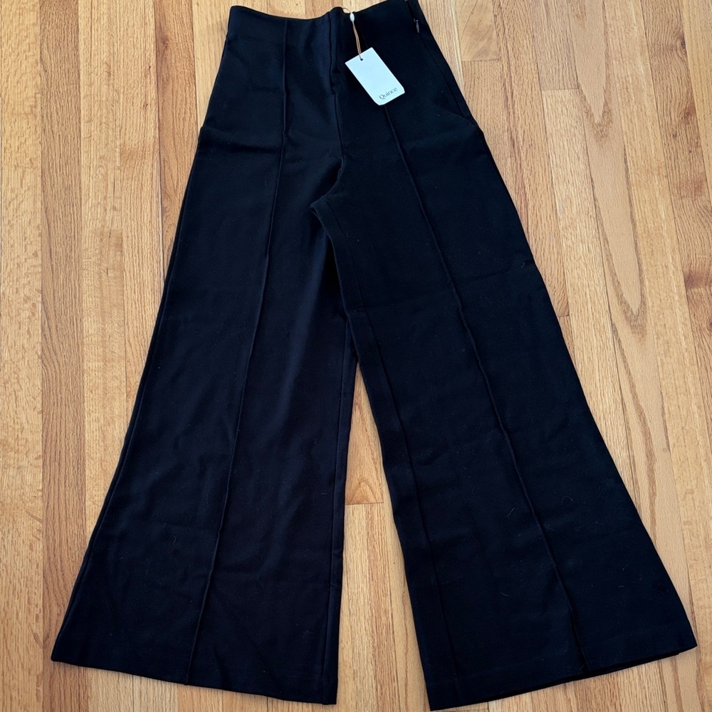 Quince Black Wide-Leg Pants